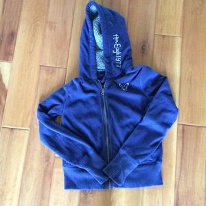 American Eagle blue fleece hoodie jacket size M